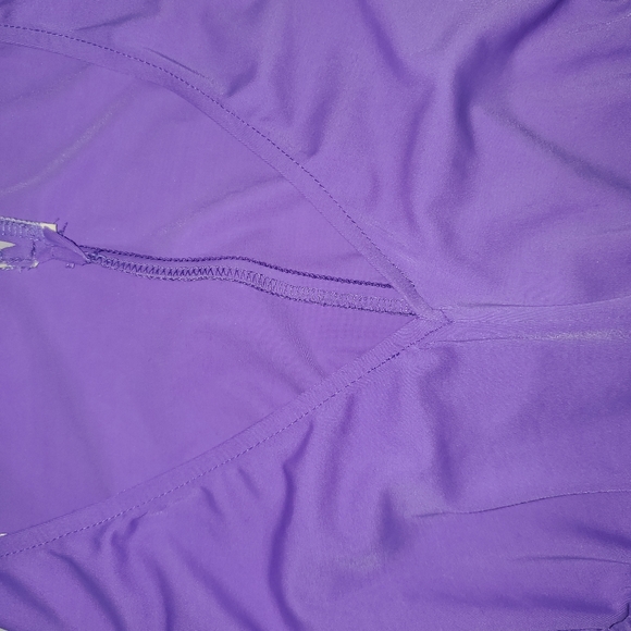 NORMA KAMALI OMO VIOLET PURPLE ๐ ONE PIECE SWIMSUIT MAILLOT PLUNGING NECKLINE - Picture 14 of 16